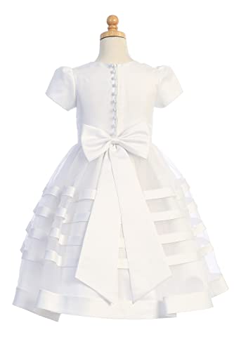 First Communion Dresses for Girls 7-16 Plus Size Holy 1st Satin White Vestidos de Primera Comunion para Niñas2
