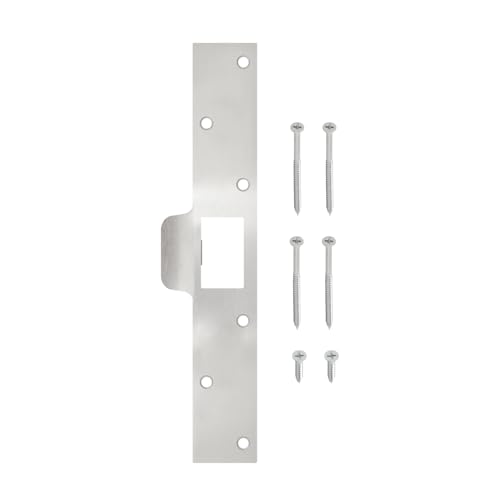 Nuk3y SP125 Security Door Latch Strike 1-1/4 inch x 7-7/8 inch (Satin Nickel)