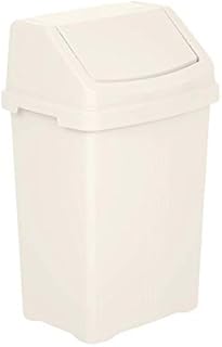 JMS we create smile 8L/25L/50L Litre Plastic Swing Bin Waste Recycle Dustbins Kitchen, Office, Bathroom Rubbish Trash Refused Bins (50 Litre, Silver Sage)