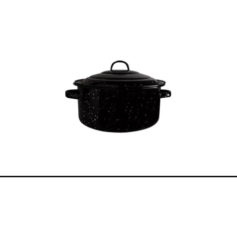 Millvado Granite 5 Qt Stockpot, Nonstick Soup Pot With Lid, Speckled Enamel Ware Cookware, Large Stock Pot For Boiling and Cooking, Big Granite Cooking Pot for Stovetop, Campfire, Outdoor Stove Cover