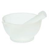 GOOHOCHY Glas Mörser mit Stößel Medizin Mahlschale 90mm Chemische Apparatur für Küche und Labor Tragbar mit Schleifstange Zufälliger Stil