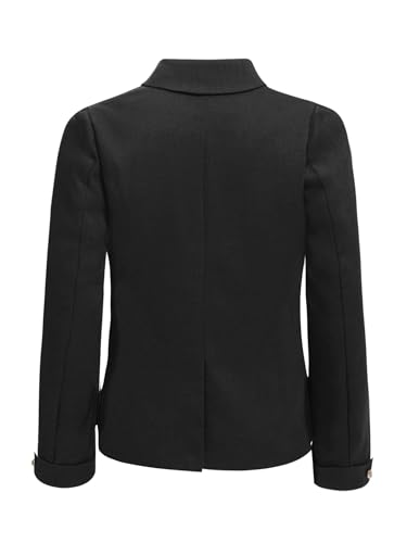 Aislor Kids Girls Blazer Jacket Solid Color School Uniform Lapel Long Sleeve Button Down Suit Jacket with Pockets4