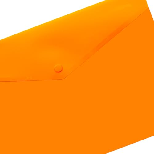 eco-eco A3 50% Recycled Orange Press Stud Popper Wallet, Plastic Folders (Pack of 5) eco080_Orange - Image 2