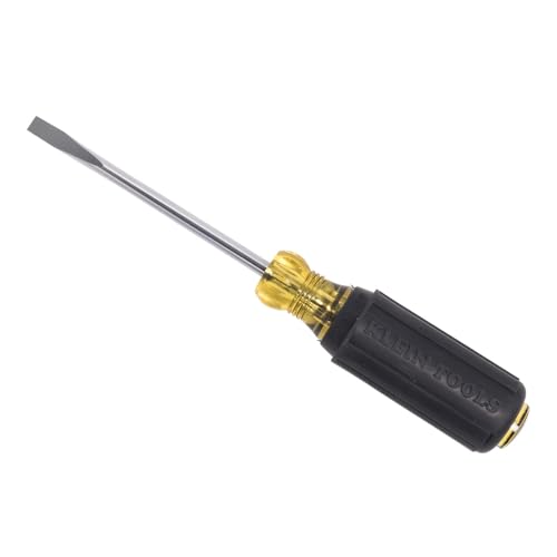Image of Klein Tools 605-4 1 /4-Inch Cabinet Tip Screwdriver, Made in USA, Heavy Duty 4-Inch Round Shank