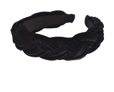 DUINIU 2 Pieces Velvet Braided Headbands, Vintage Braided Headbands, Rock Fashion Hair Accessories