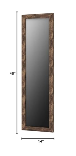 Sunix Wood Full Length Mirror, 48\" x 14\" Wall Mirror with Wood Frame, Full Length Door Mirror, Hanging Mirror Body Mirror for Bedroom, Rustic Frame
