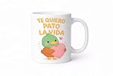 Taza de Cerámica con Frase Divertida y Diseño Kawaii – 325 ml – Regalo Original para Pareja, Amigos o Familia – Ideal para Café o Té (Pato – Te quiero pato la vida)