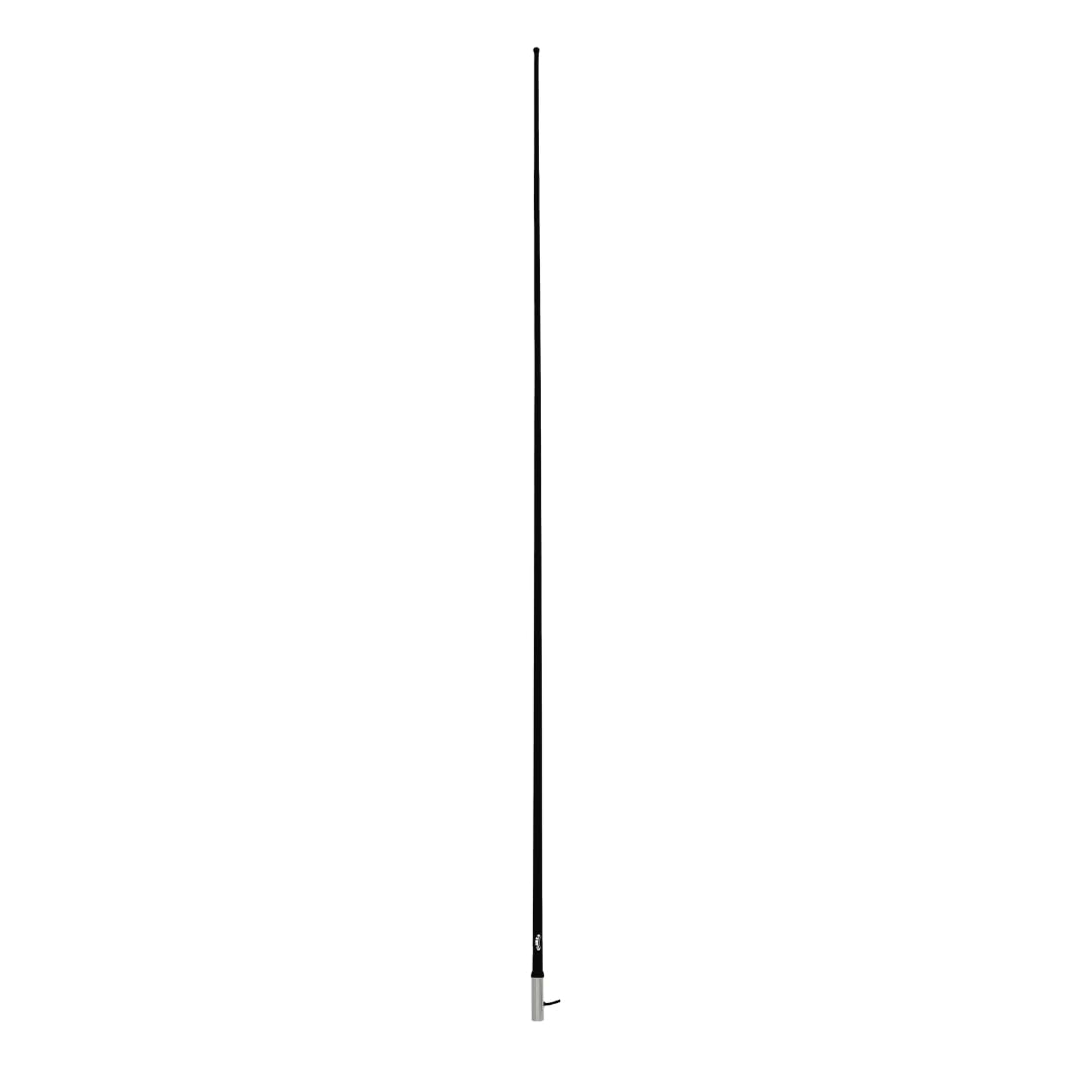 Glomex – Antenne VHF haute performance 2,4 m (noir/chrome), modèle RA1206CR/BK – Gain élevé 6 dB, virole chromée, pour voiliers, moteur, bateaux pneumatiques, yachts – Style moderne et maximum de