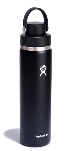 Image of Hydro Flask Water Bottle - Insulated Stainless Steel - Wide Mouth Flex Chug Lid, Non Spill, Leakproof in 24 Oz Black