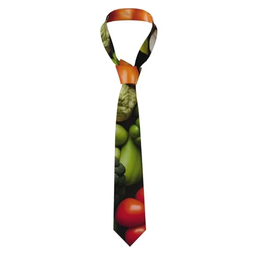 BSKGOHP Corbatas de poliéster con estampado de verduras para hombre, corbatas de negocios, padrinos de boda, para padrinos de boda