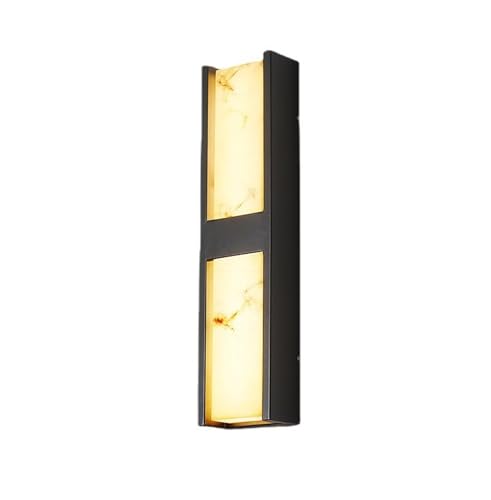 Applique murale inox et marbre 63 cm pour éclairer une grande terrasse sans éblouir