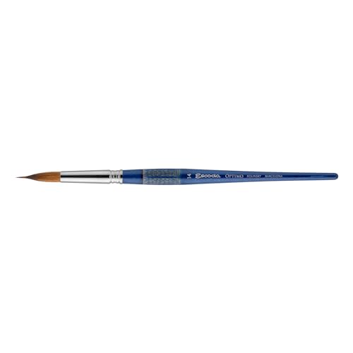 Escoda Optimo Series 1310 Artist Watercolor & Acrylic Short Handle Paint Brush, Pure Kolinsky, Liner, Size 14