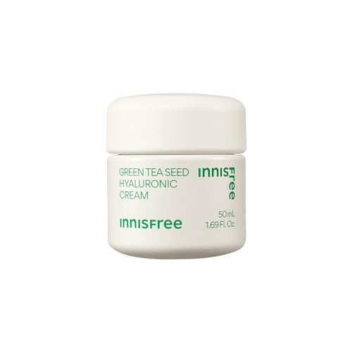Image of Innisfree Green Tea Seed Moisturiser with Hyaluronic Acid 50Ml| Hydrating & Soothing Face Cream | Non oily & Sticky | Korean Skincare for Dry & Dehydrated Skin For Dry Skin, Normal & Sensitive Skin