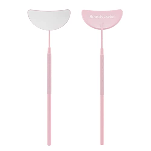 Lash-Extension-Supplies-Pink-Lash-Mirror-for-Eyelash-Extensions-Large-Half-Moon-Eyelash-Mirror-Stainless-Steel-Lash-Inspection-Mirror-for-Lash-Technician-Supplies