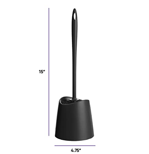 Image of Superio Small Plastic Bathroom Trash Can with Lid 3 Liter Modern Curved Step On Trash Can with Foot Pedal, Mini Kitchen Waste Bin, Durable and Soft Close for Bedroom, Office, Under Desk (Black-Set)