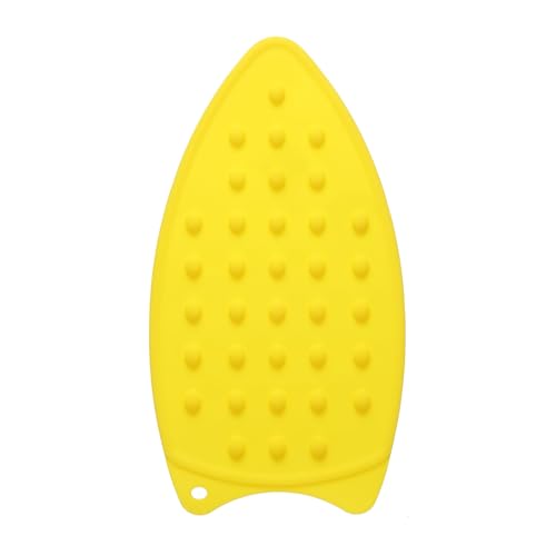sourcing map Tappetino per ferro da stiro in silicone, multiuso, resistente al calore, per asse da stiro, resistente al calore, compatto, giallo