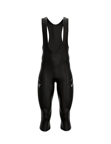 Sparx Elite Super Roubaix Bermuda térmica masculina para ciclismo 3/4, Preto/Refletor, P
