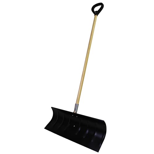 Bigfoot Coated Steel Snow Shovel Pusher Design - 25" Blade - Wooden Handle by Emsco Group - Used condition - US$22.64