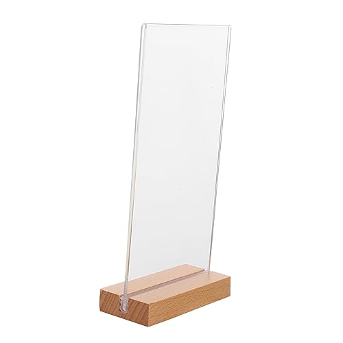 MUSISALY 1 Set Acrylic Card Poster Display Rack Table Display Stand Menu Holder Picture Stands Label Holders Advertising Holder Table Number Holders Menu Display Stand Ad Holder Beech