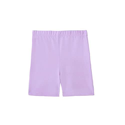 Image of YouGotPlanB Girl's Flower Face Purple & Blue Cycling Shorts | Slim fit | Cotton Blended | High Waist | Printed Above Knee Shorts | No-Mark Elastic | Breathable & Stretchy