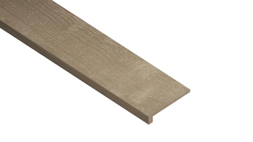 MSI 12.01 in. x 48 in. x 0.63 in. Engineered Hardwood Stair Tread Eased Edge Trims, Durable Multi-Ply Core Satin Finish, Use with Bristol Collection, 7.9 Square Feet, Halsey Oak, -  AMZ-LVT-T-0308-ST-EE