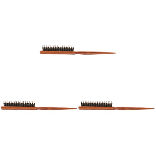Cabello 3 Piezas Dientes de Aguja de Nylon Fila Triplex Cerdas de Cola en Punta Peine for el hogar con peine de salón ( Color : As Shownx3pcs , Size : Mediumx3pcs ) ( Color : As Shownx3pcs , Size : Me