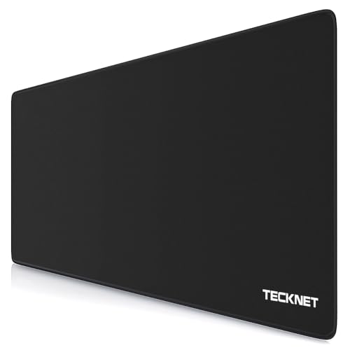 TECKNET Mauspad XXL Speed Gaming, 900x400 mm Schreibtischunterlage Schwarz, Gamer Mouse Pad, Wasserdicht mousepad, Spezielle Oberfläche Verbessert Präzision und Geschwindigkeit, rutschfeste Gummibasis