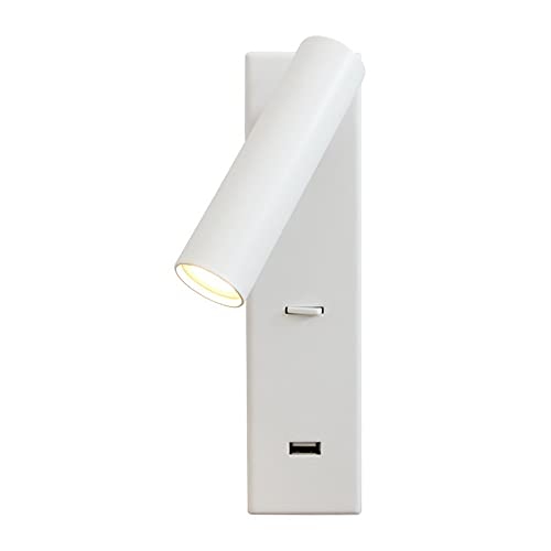 Aplique LED de lectura giratorio 350° con puerto USB WQHPLMD para pared de dormitorio