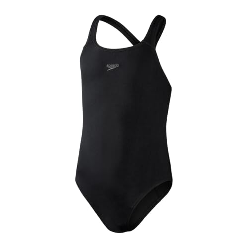 Speedo Girl's Endurance+ Medalist Swimsuit | Chlorine Resistance | Comfort Fit | SwiMing LeSons | Swim Holiday, Black, 5-65-6