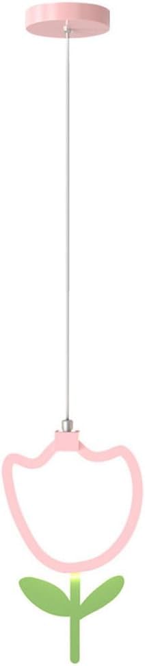 Lámpara colgante LED rosa con pantalla acrílica difusora de luz suave para sala de estar