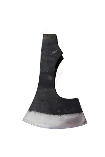 WARRIORS OUTFIT Hand Forged Medieval Viking Axe Head- Camping Hatch Tamahawk Hunting Carving Axe, High Carbon Steel Throwing Axe, Black
