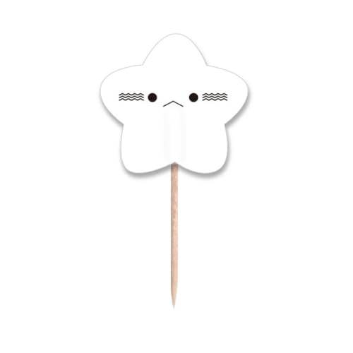 Cure-dents drapeaux étoiles déco gâteau expression visage pour cupcake