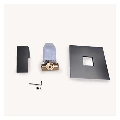 Ensemble de douche carré en métal gris avec valve robuste et flexible
