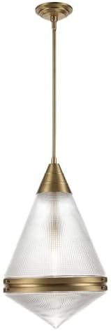 Maxim Lighting 10395PRNAB Hargreaves - 1 Light Pendant-22 Inches Tall and 13.5 Inches Wide, Finish Color: Natural Aged Brass