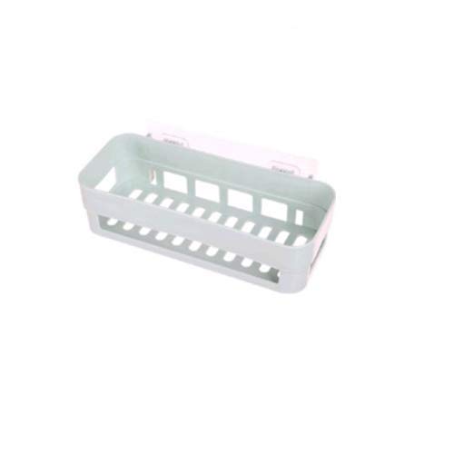 KingdoorSelf Adhesive Bathroom Shower Shelf with Two Hook, Drill Free with Glue or Wall Mount with Screws,Heavy Duty Multifunction 1 Tier Square Storage Shower Caddy (Green)