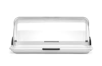 HENDI Buffet-Vitrine, Doppeldecker, Rolltop-Präsenter, Käse- und Brotkasten, Transparente Rollabdeckung oben, 465x310x(H)190mm, Polystyrol