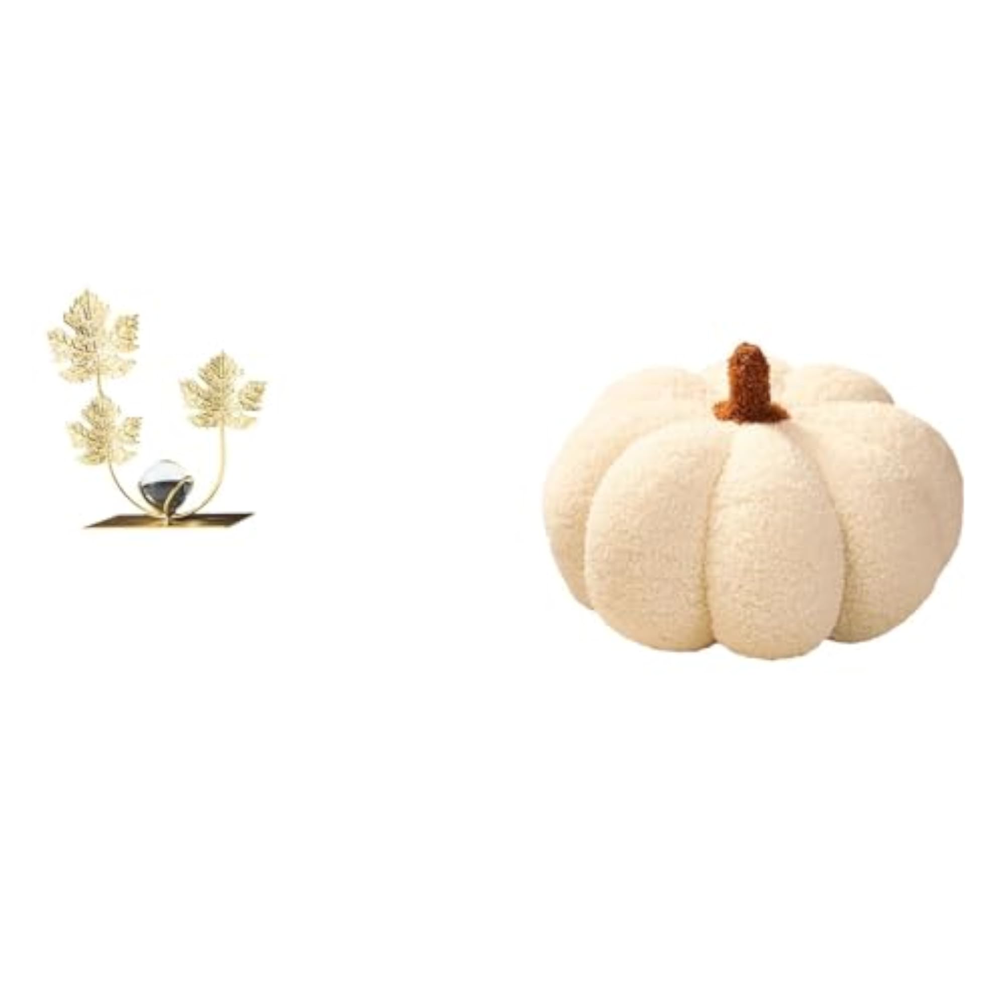Leaves Pumpkin Statue Decorative Sculpture for Home Decor
