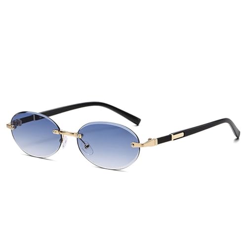 Lunettes de soleil rétro ovales sans monture pour éviter la fatigue oculaire