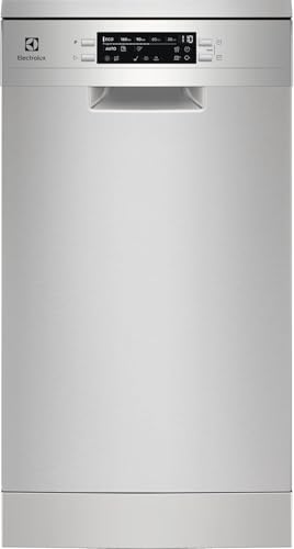 Electrolux Lavavajillas de 45 cm, ESS42220SX, 9 cubiertos, Serie 600 SatelliteClean, Motor Inverter, Display Digital, 8 programas, ExtraHygiene, AirDry, Inox