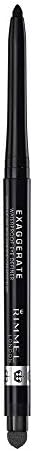 Rimmel Exaggerate Eye Definer, Blackest Black, 1 Count, Waterproof Long Lasting Easy Twist Up Self-Sharpening Eye Color Pencil