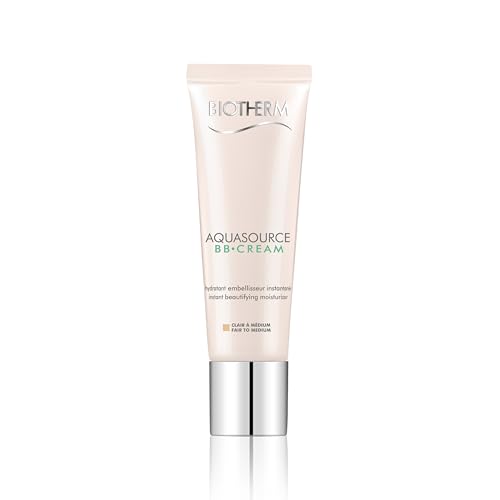 Biotherm Aquasource BB Cream Hell, helle getönte Tagescreme mit Life Plankton, pflegende Gesichtscreme mit feuchtigkeitsspendender Wirkung und LSF15, für den optimalen Teint, 30 ml