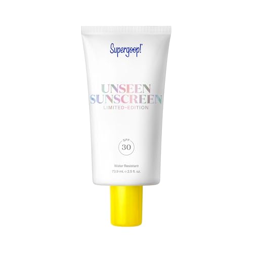Supergoop! Unseen Sunscreen - SPF 30 - Invisible Broad Spectrum Face Sunscreen + Makeup-Gripping Primer - Weightless Scentless - For All Skin Types & Skin Tones - 2.5 fl oz