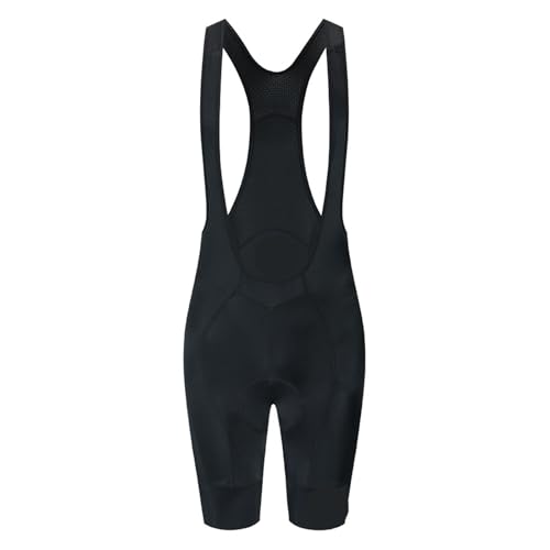 Culotte de Ciclismo con Tirantes for Mujer, Verano, Color Negro, Mallas Acolchadas, Ropa Secado rápido y Transpirable para Ciclismo Correr(Black,M)