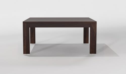 Image of Sheeshsam Wooden Coffee Table with 4 Stools for Living Room - Solid Wood Coffee Table with Cushion Seating Stools Tea Table Teapoy Center Piece for Home Sofa Center Table (Kaine Walnut)