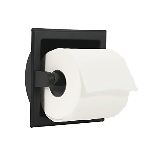 Orlif Stainless Steel 304 Recessed Toilet Paper Holder，Wall Mounted Heavy Duty Inset Roll Tissue Holder Includes Rear Mounting Bracket，Black