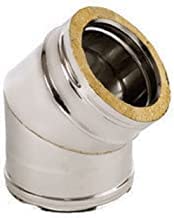 Curva 45° acciaio inox doppiaparete per canna fumaria coibentata (DIAMETRO 130/180)