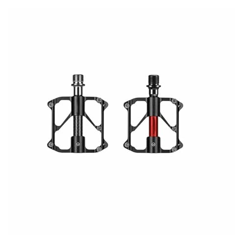 PQMIERA Pedal de Bicicleta Ultraligero con Eje de Titanio y 3 rodamientos, con Cubierta de Carbono, Antideslizante, Compatible with Carretera y montaña.(B Basic Black)