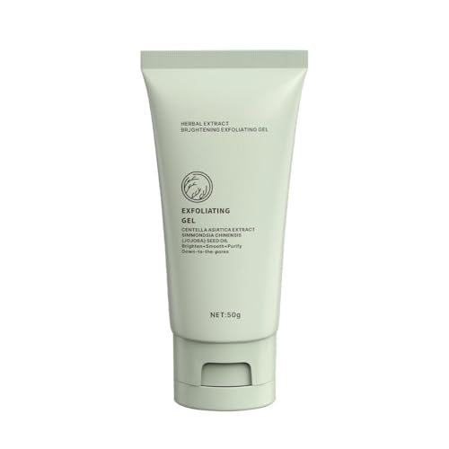 Herbal Brightening Exfoliating Gel - Gentle facial scrub that revitalizes the skin deeply cleanses pores removes dead skin cells and dullness suitable for all skin types 1.76 fl oz