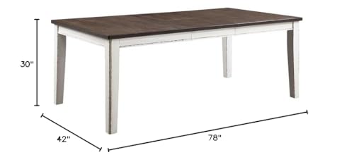 Furniture of America Fie Rustic Solid Wood Expandable Dining Table in White - Thumbnail 3