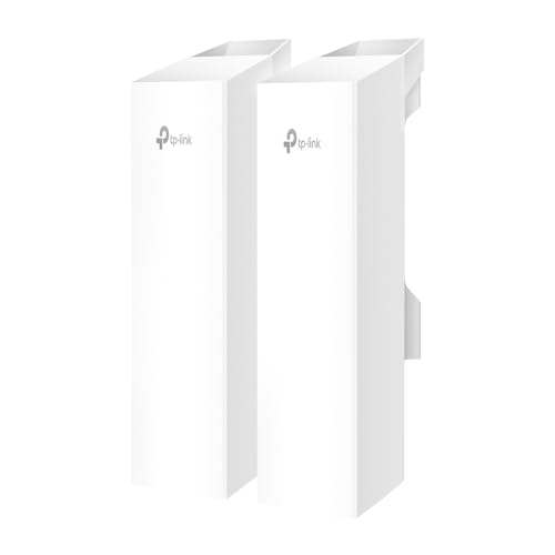 TP-Link Omada EAP215-Bridge KIT WLAN Bridge 5GHz 867Mbit/s, Outdoor CPE bis 5km Reichweite, 3× Gigabit Ports, IP65 wetterfest, PoE, Punkt-zu-Punkt WLAN für Überwachung & Netzwerk Erweiterung